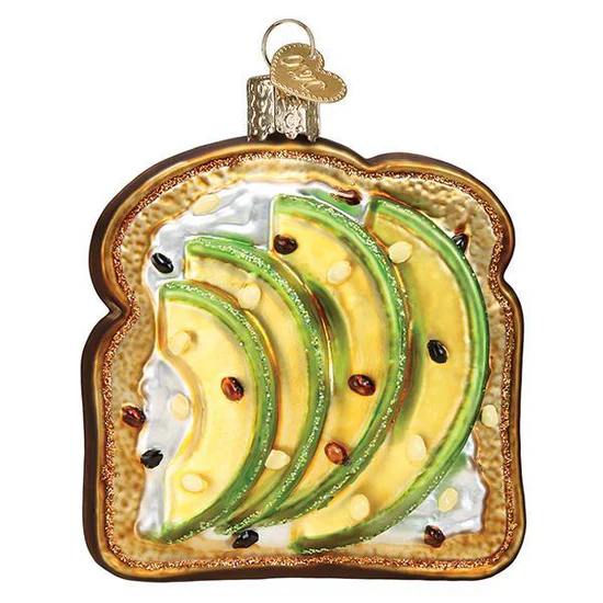 Glass Avocado Toast Ornament, 3" - Image 2