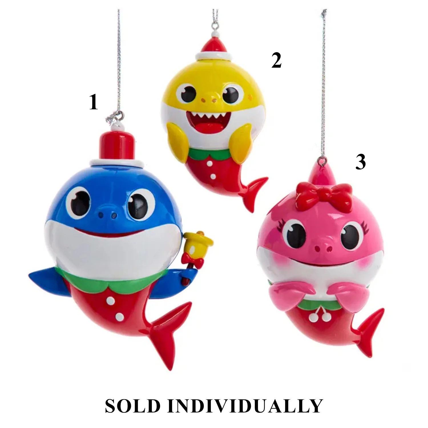 Baby Sharkâ„¢ With Santa Hat Ornaments (3 styles - sold individually)