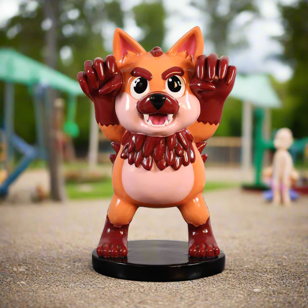 Large Fiberglass Baby Werewolf Figure, 30"