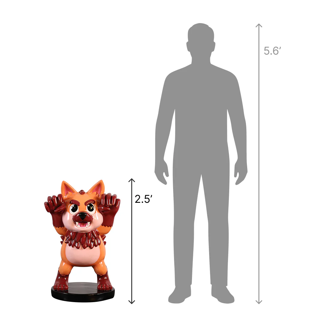 Large Fiberglass Baby Werewolf Figure, 30" - Image 2