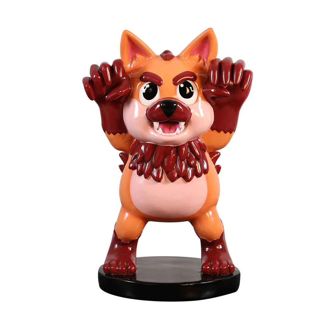 Large Fiberglass Baby Werewolf Figure, 30" - Image 3