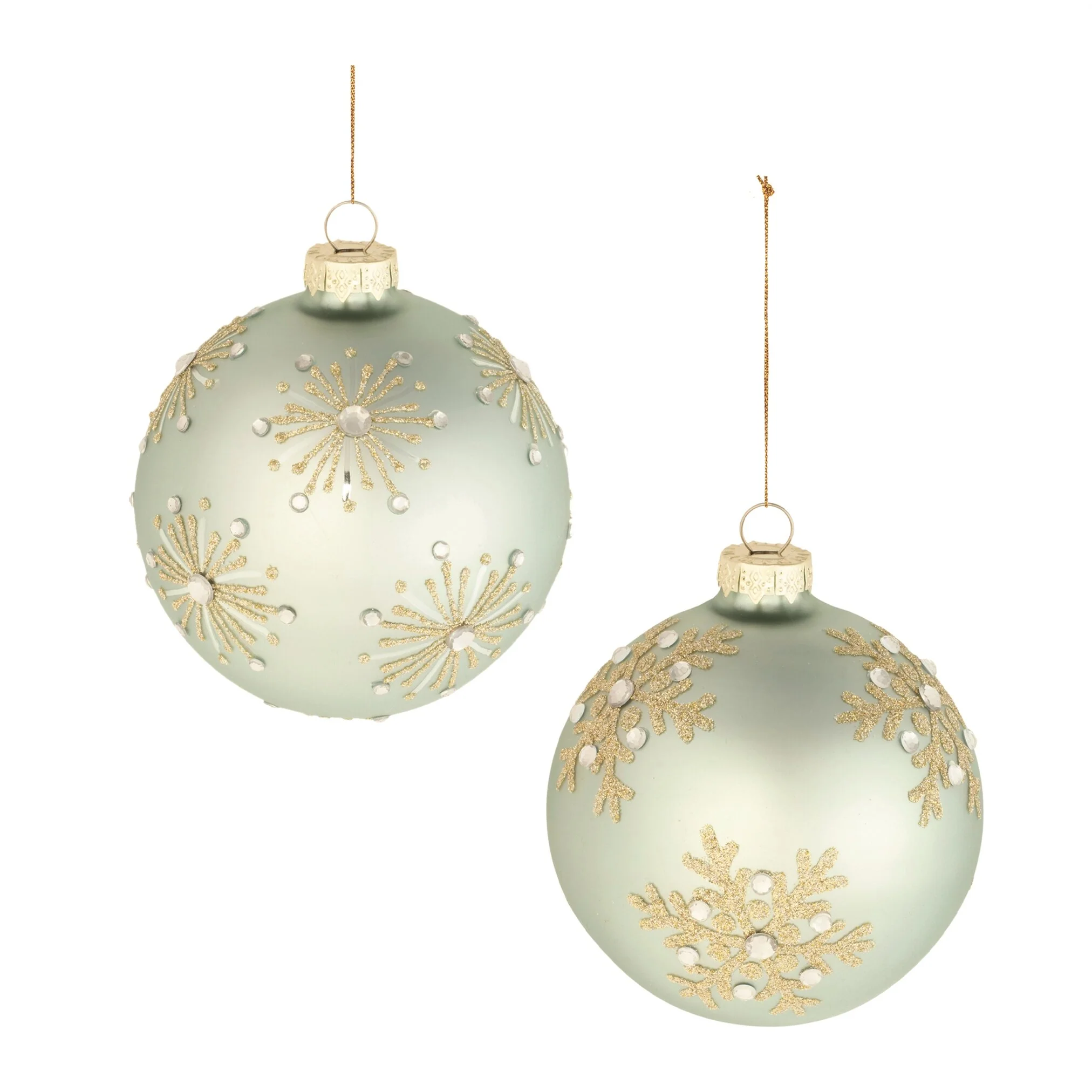 Glass Ball Ornament, 4" (2 styles - sold individually) - Image 2