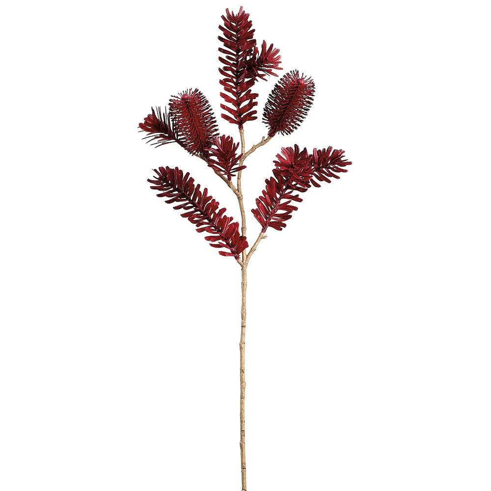 Banksia Spray, 26" (Burgundy)