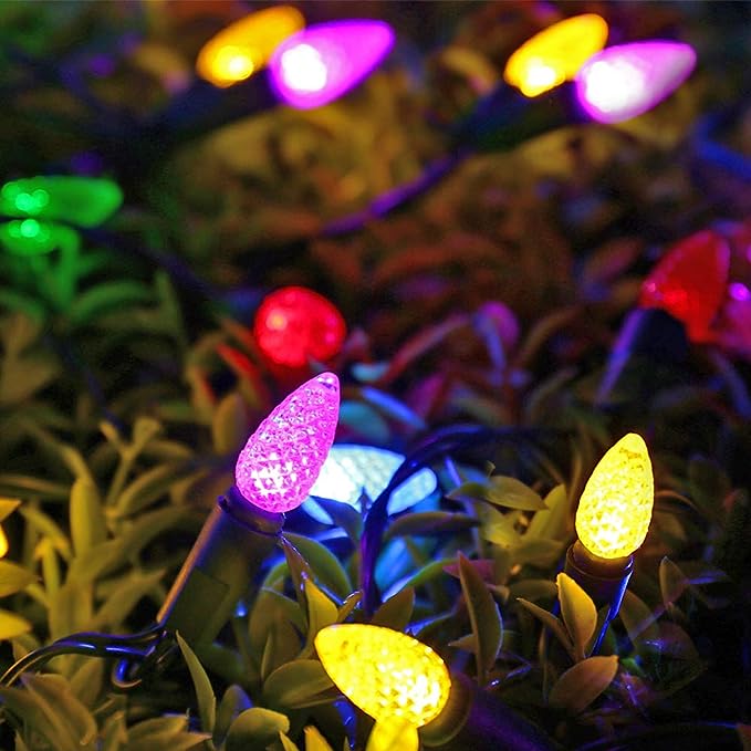 Battery Operated 10' Multi-Color C6 Christmas Lights - 30 C6 Bulbs - Image 2
