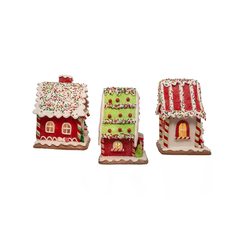 Battery-Operated LED Santa Gingerbread Houses, 7" (3 styles - sold individually) - Image 6