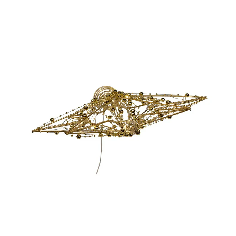 Battery Operated Warm White LED Gold Metal Star Treetop, 19.7" - Image 5