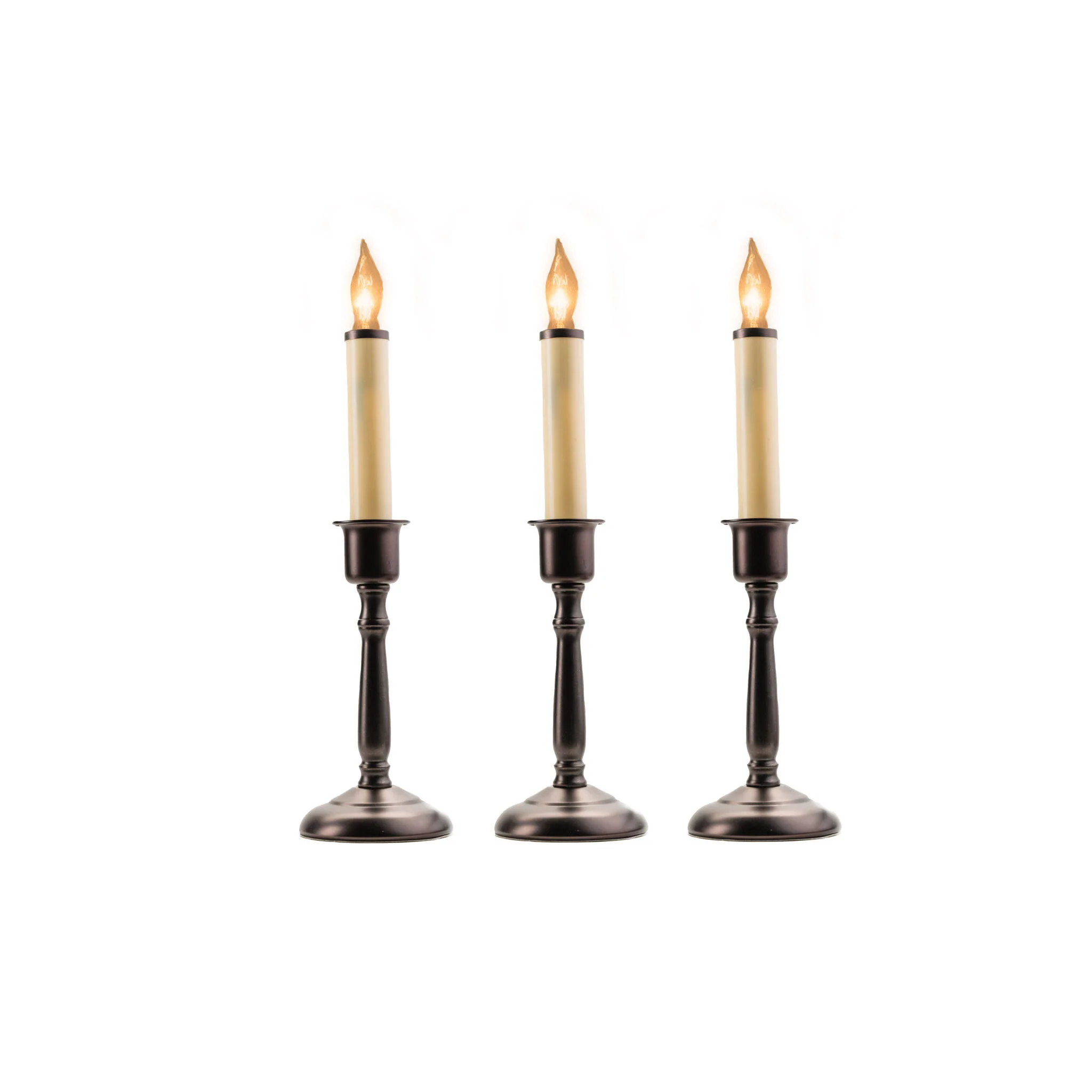 Bayside Antique Bronze Cool Burn Bulb Candle, Steady Burning, 12" (Set of 3)
