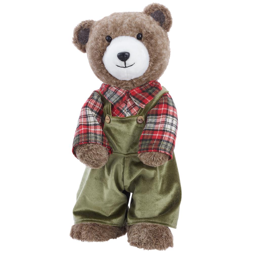 Bear in Overalls Figure, 20" (Cream Taupe)