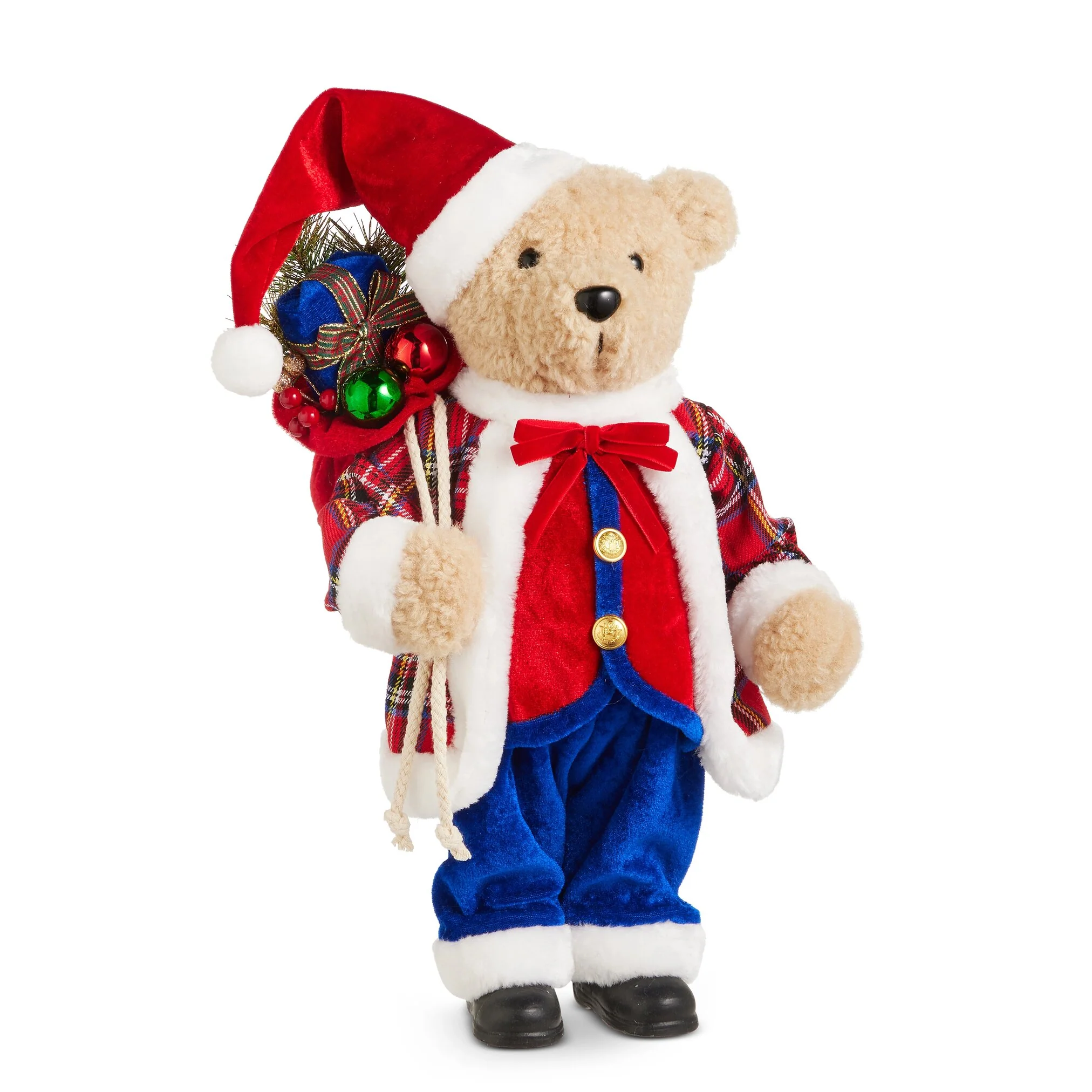Bear with Plaid Coat Figurine, 16"