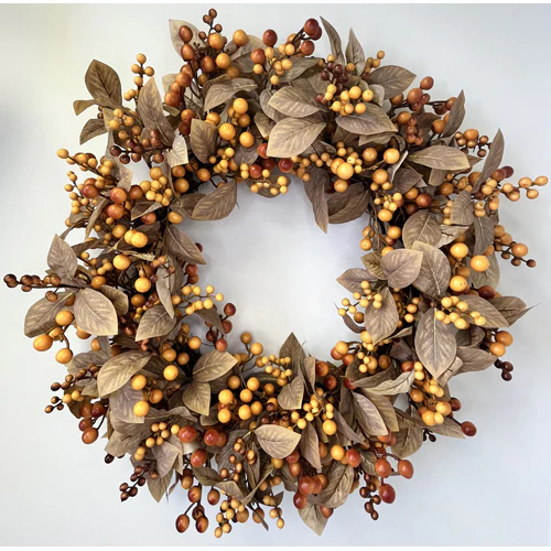 Berry Leaf Wreath, 28"