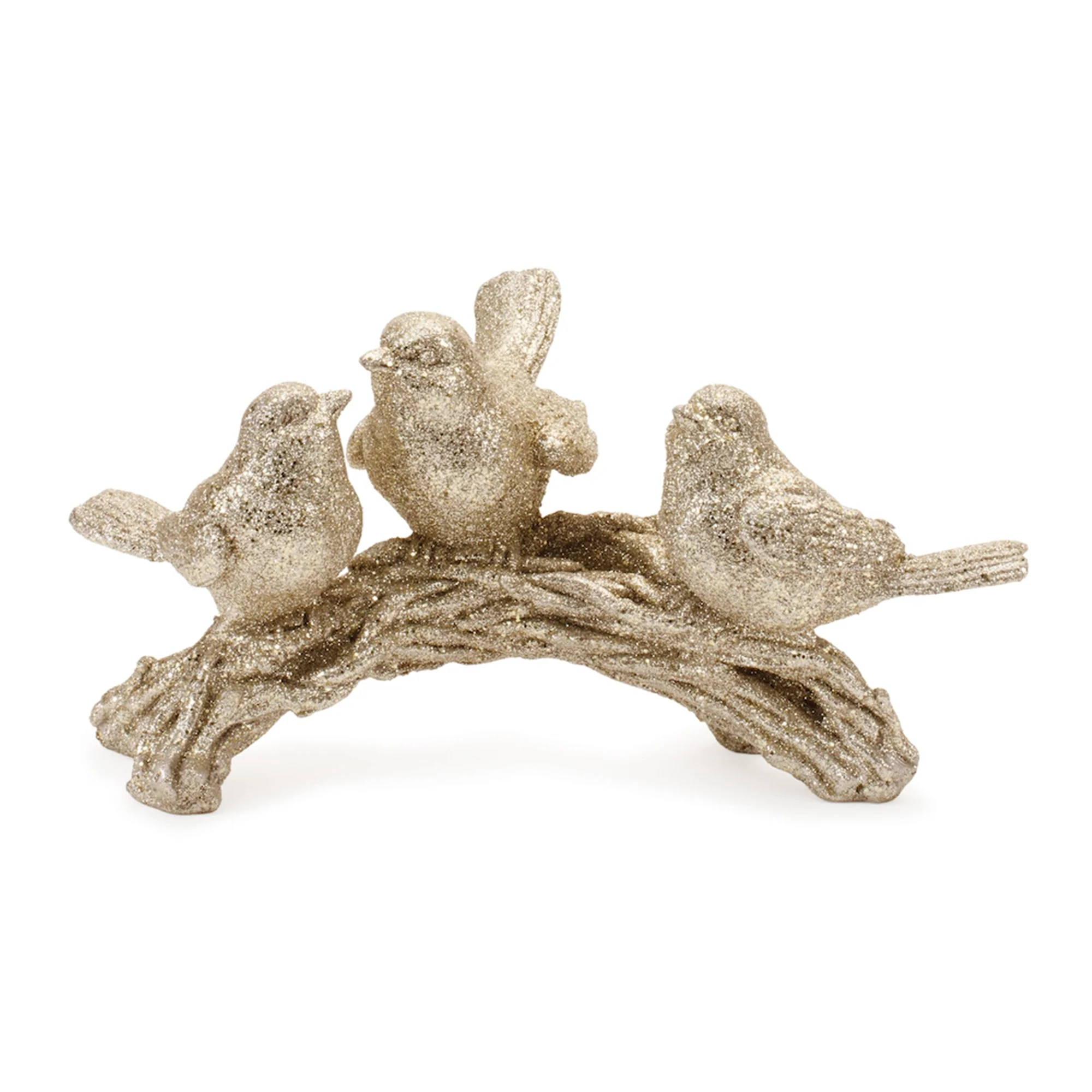 Resin Birds on Branch Figurine, 10.5"L x 5"H