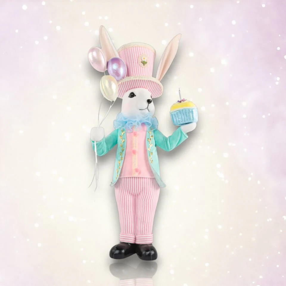 Birthday Bunny w/Balloons Figurine, 31"