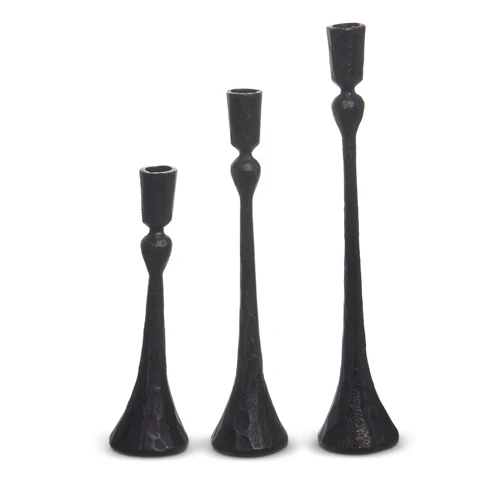 Black Candlesticks, 13.5" (Set of 3)