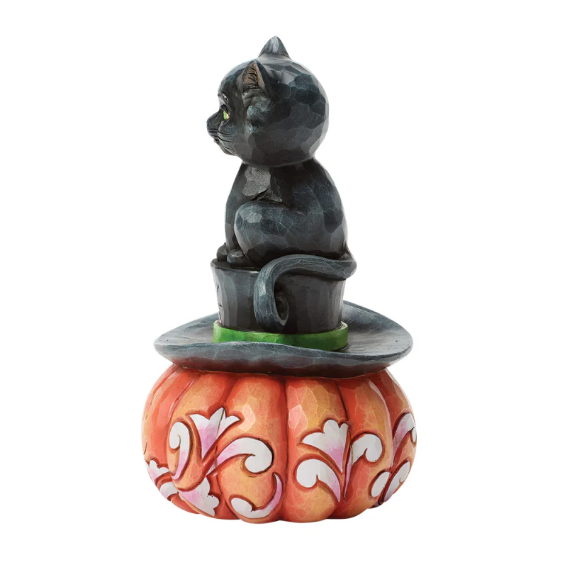 Black Cat on Top Hat Figurine by Heartwood Creek, 5" - Image 2