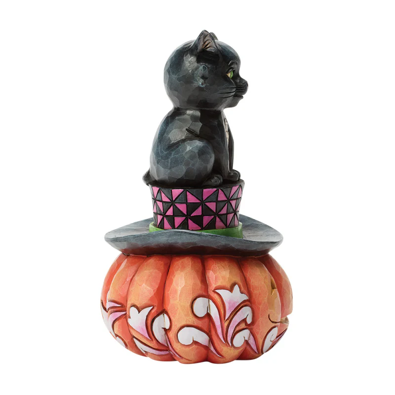 Black Cat on Top Hat Figurine by Heartwood Creek, 5" - Image 3