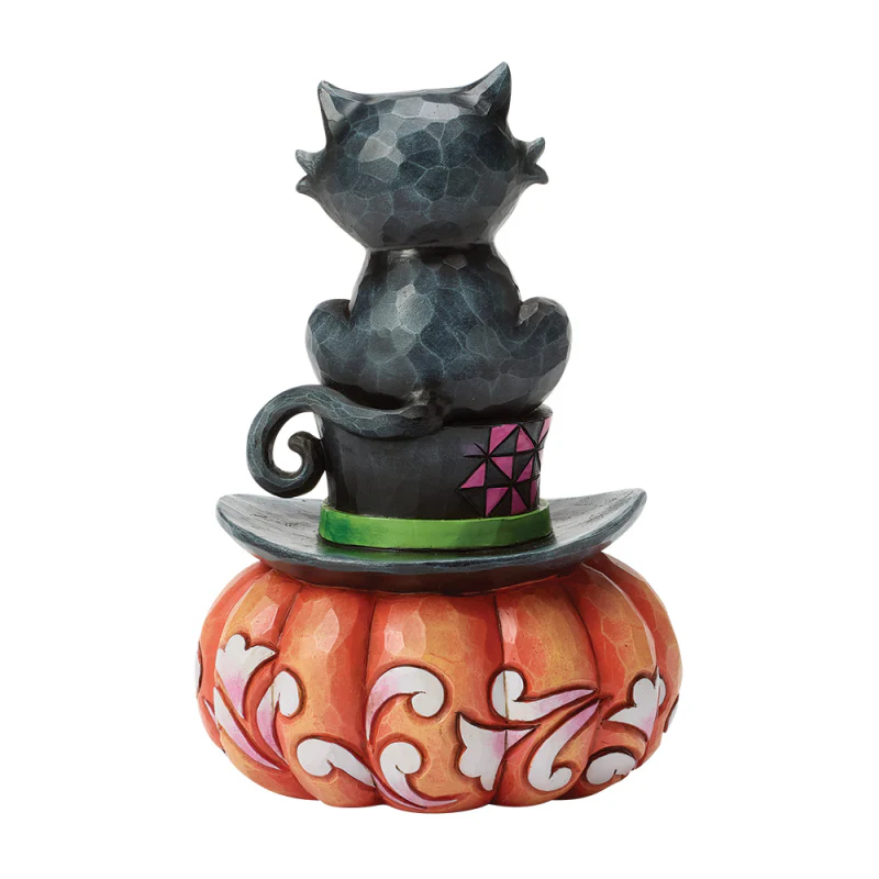 Black Cat on Top Hat Figurine by Heartwood Creek, 5" - Image 4
