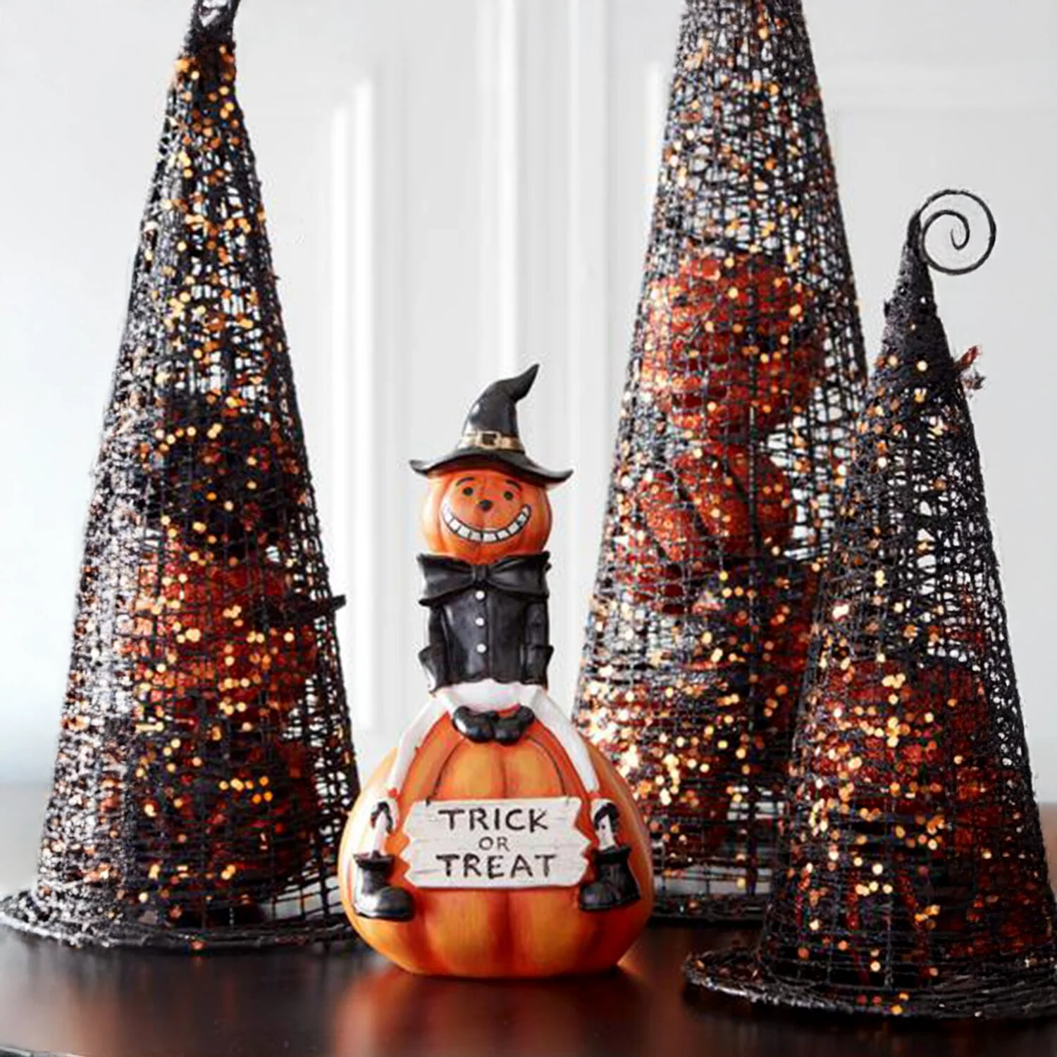 Black Glitter Wire Witches Hats (Set of 3) - Image 3