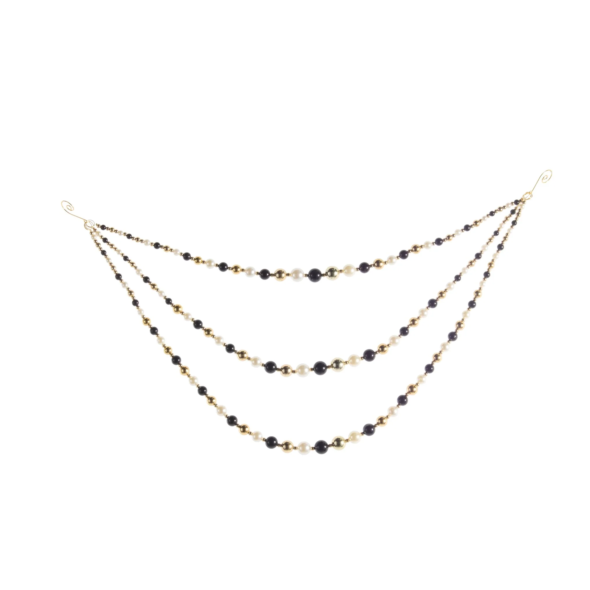 Black, White and Pearl Swag Garland, 25"