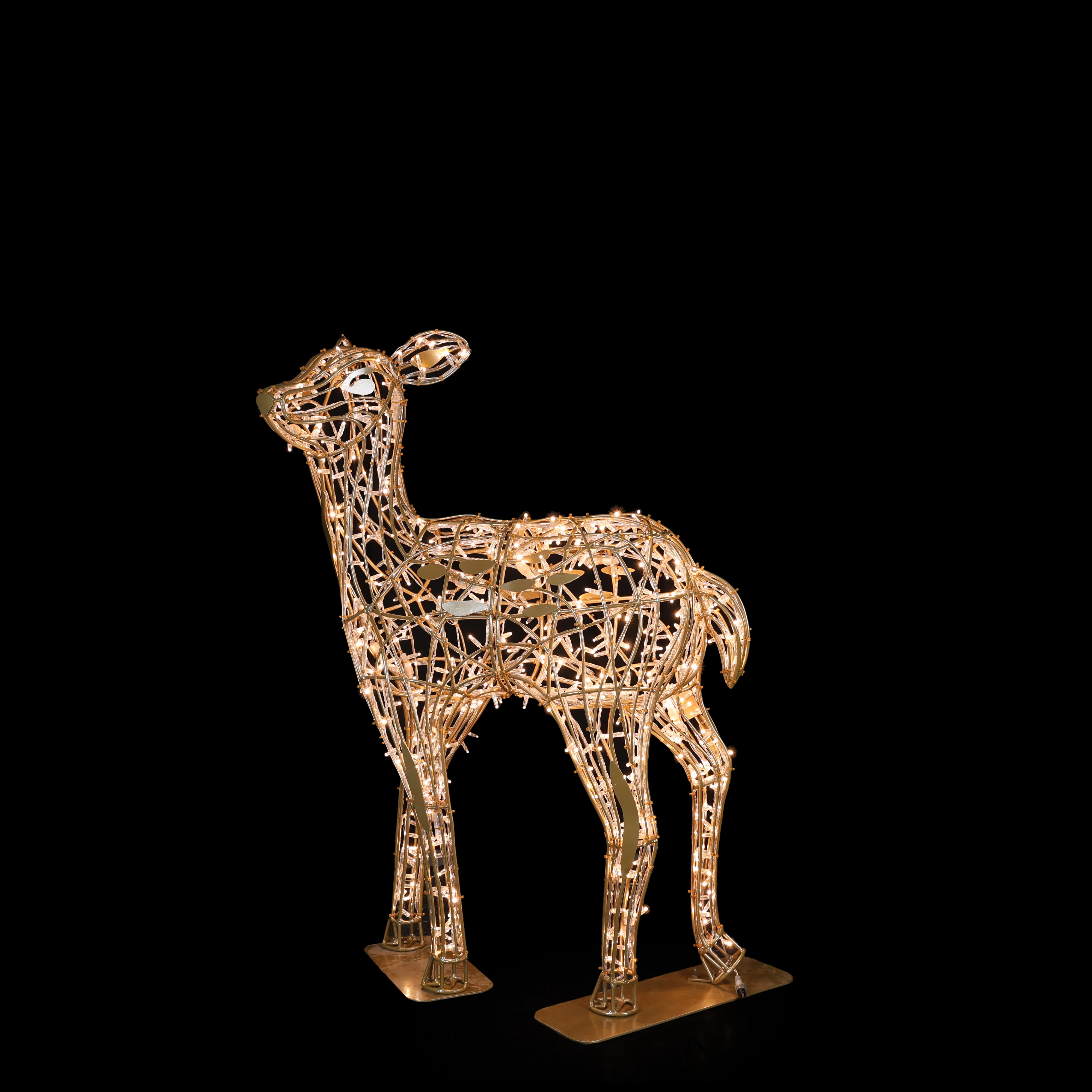 Large Blossom Deer, LED Lit (Warm White), 5' - Image 2