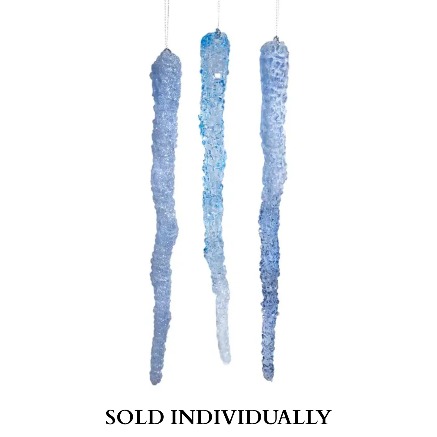 Blue and Clear Icicle Ornaments (3 Styles β Sold individually)
