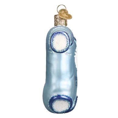 Glass Baby Boy Onesie Ornament, 3.25" - Image 4