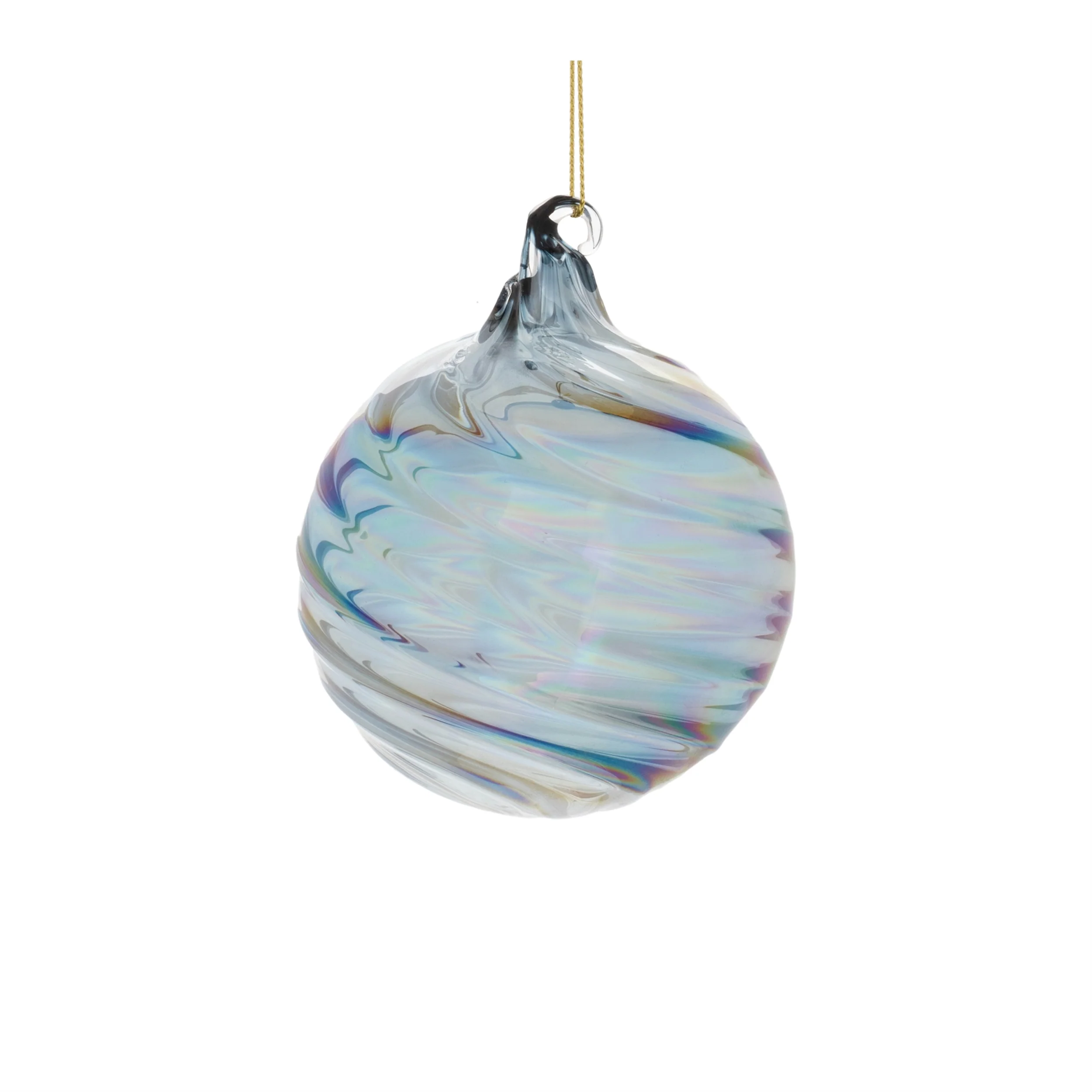 Blue Swirl Glass Ornament, 3" - 5" (3 styles - sold individually) - Image 7