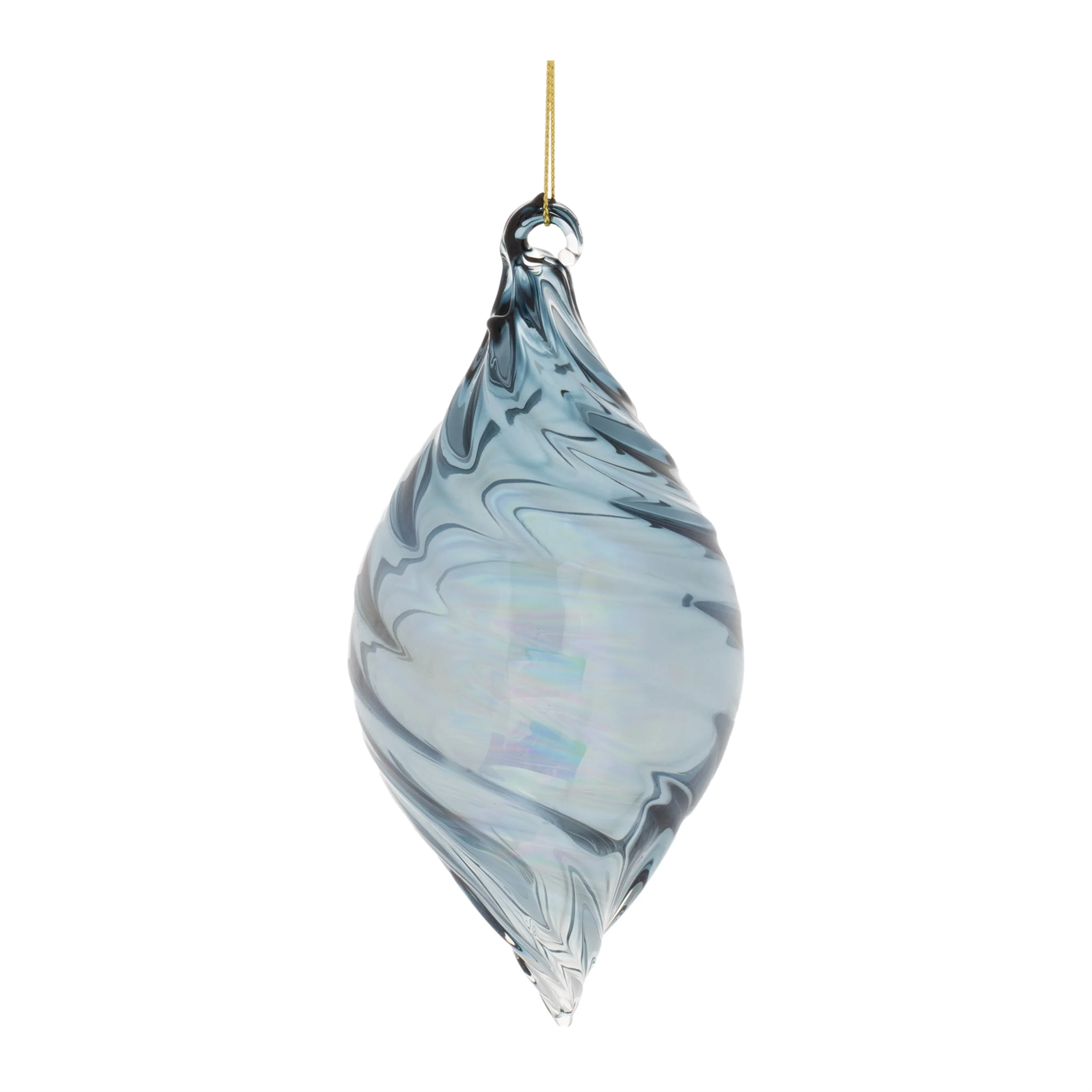 Blue Swirl Glass Ornament, 3" - 5" (3 styles - sold individually) - Image 8