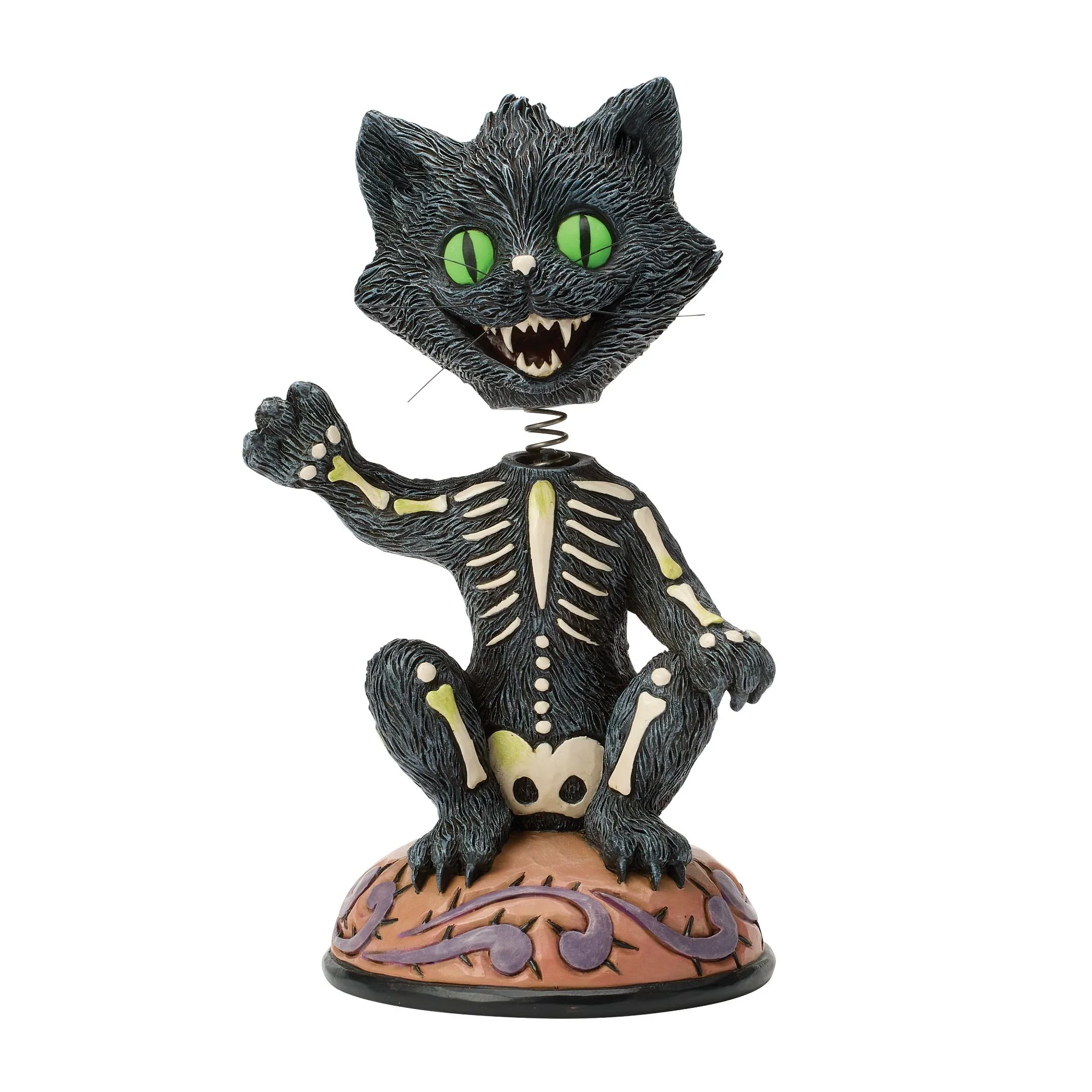 Bobble Head Black Cat Figurine, 6.5"