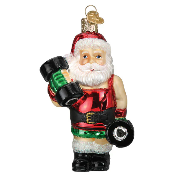 Bodybuilder Santa Ornament, 4.75" - Image 2