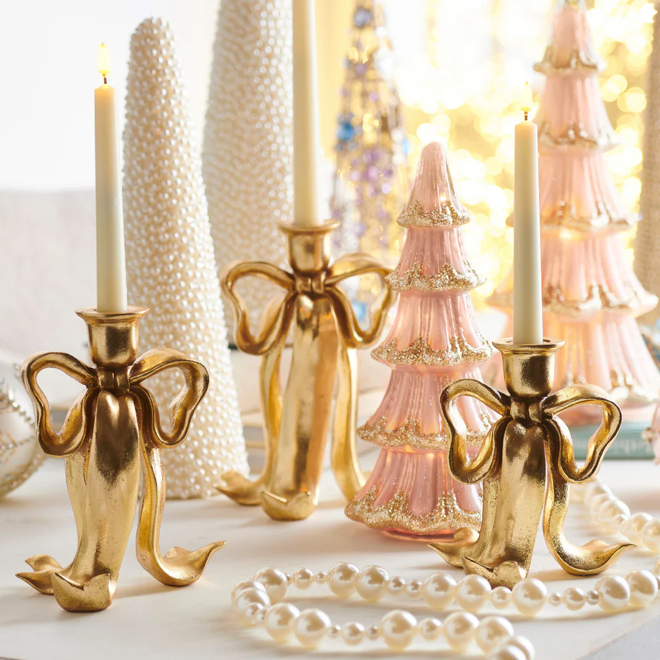 Bow Candlesticks, 9" (Set of 3) - Image 2