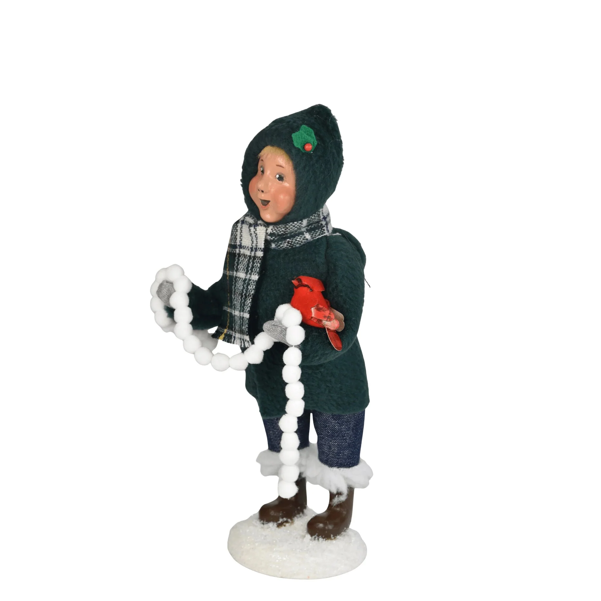 Boy w/ Cardinals Caroler Figurine, 10" - Image 4