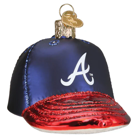 Braves Baseball Cap Ornament, 3.5" - Image 2