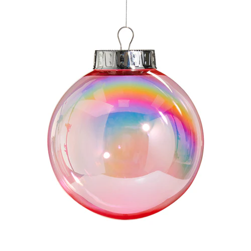 Bright Pink Seamless Iridescent Ball Ornament, 8"