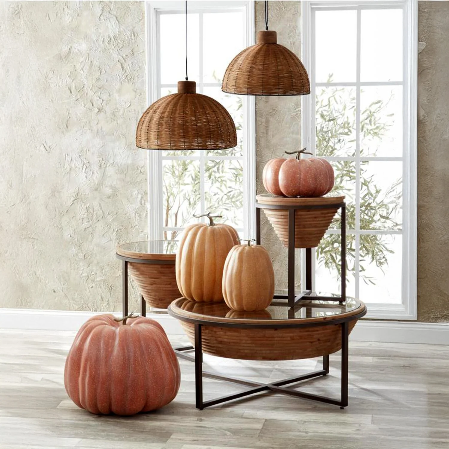 Brown & Cream Speckled Pumpkin, 14.25" - Image 3