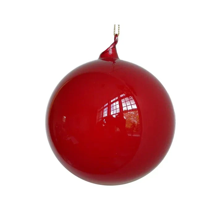 Red Bubblegum Glass Ball Ornament, 6" (150mm)