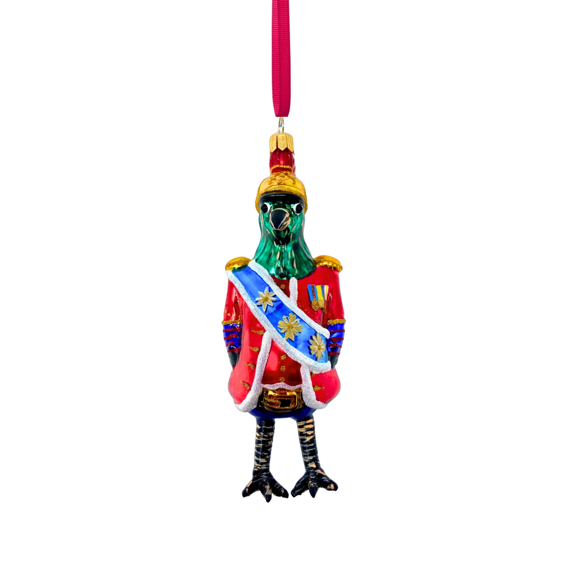 Buckingham Bird Glass Christmas Ornament, 7" - Image 2