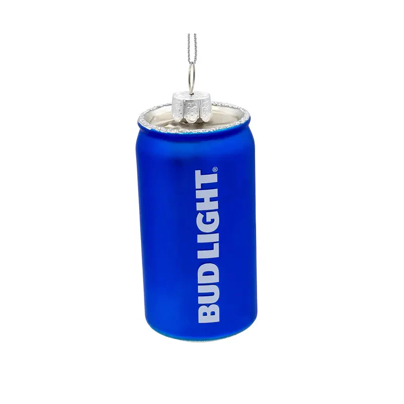 Budweiser® Glass Bud Light Can Ornament, 3.25" - Image 3