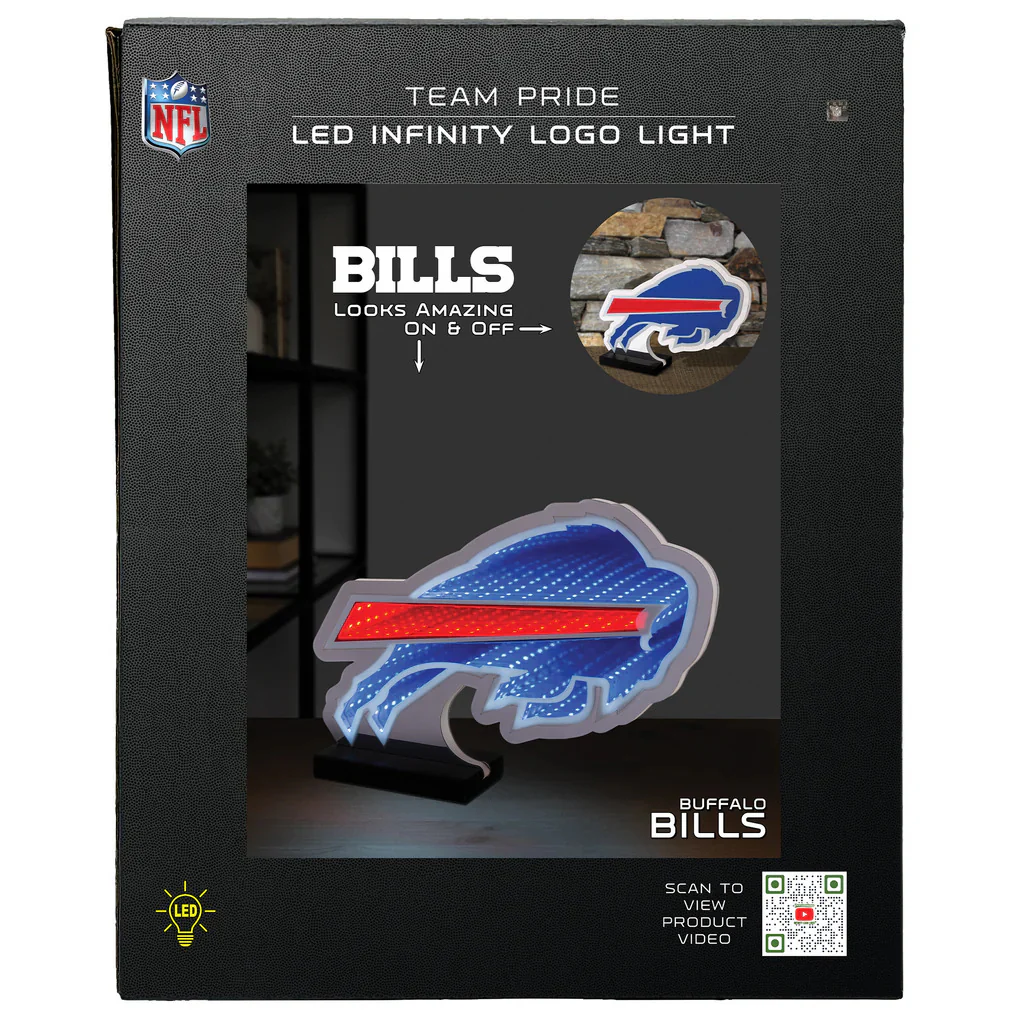 Buffalo Bills Logo Sign, LED Infinity Light, Acrylic, w/UL Plug, 9" - Image 8