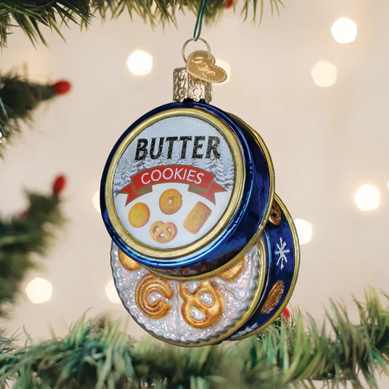Butter Cookies Tin Ornament, 4"