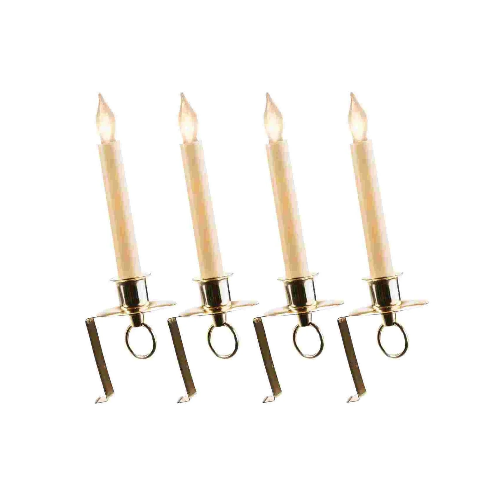 Cambridge Bracket Brass Cool Burn Bulb Candle, Steady Burning, 12" (Set of 4)