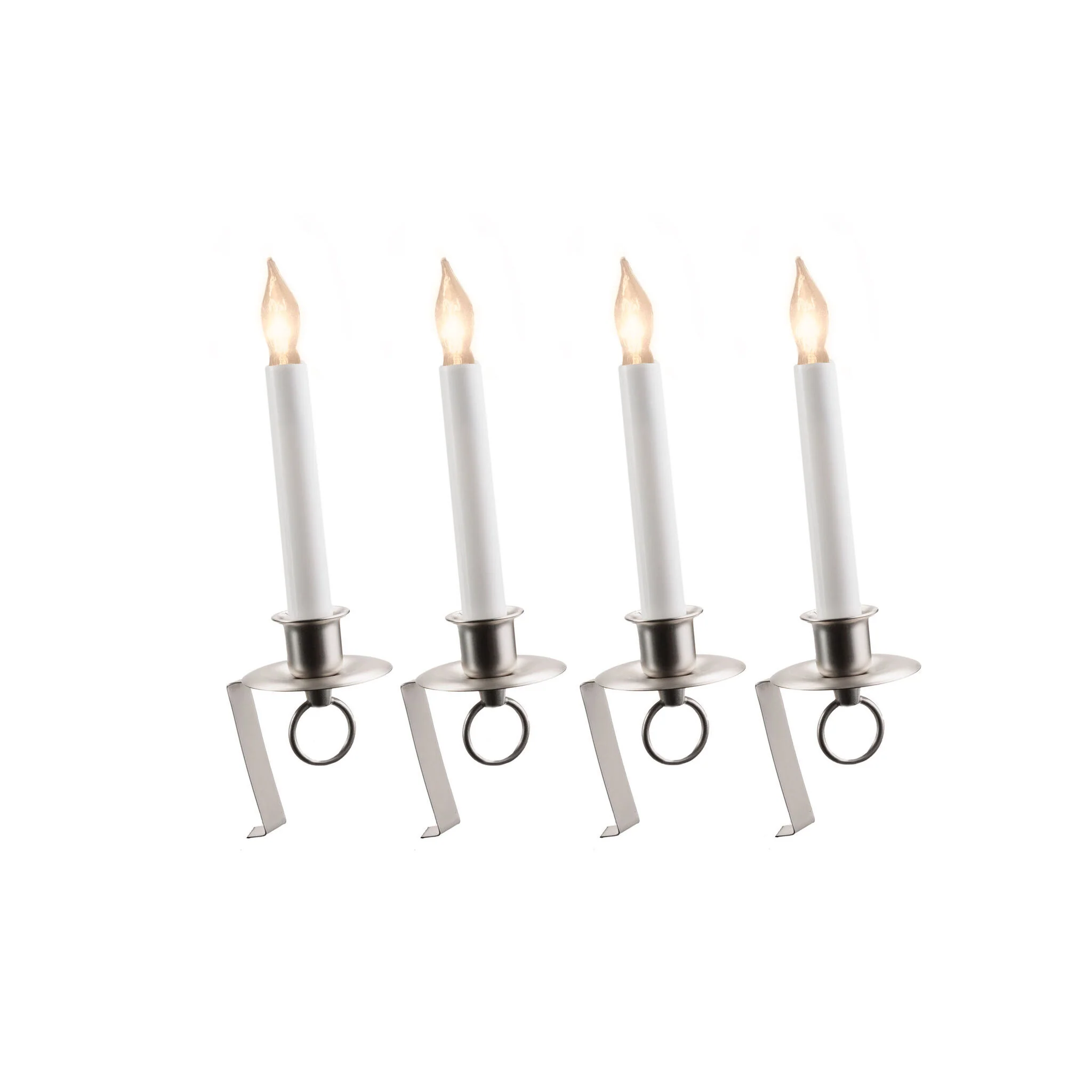 Cambridge Bracket Pewter Cool Burn Bulb Candle, Steady Burning, 12" (Set of 4)