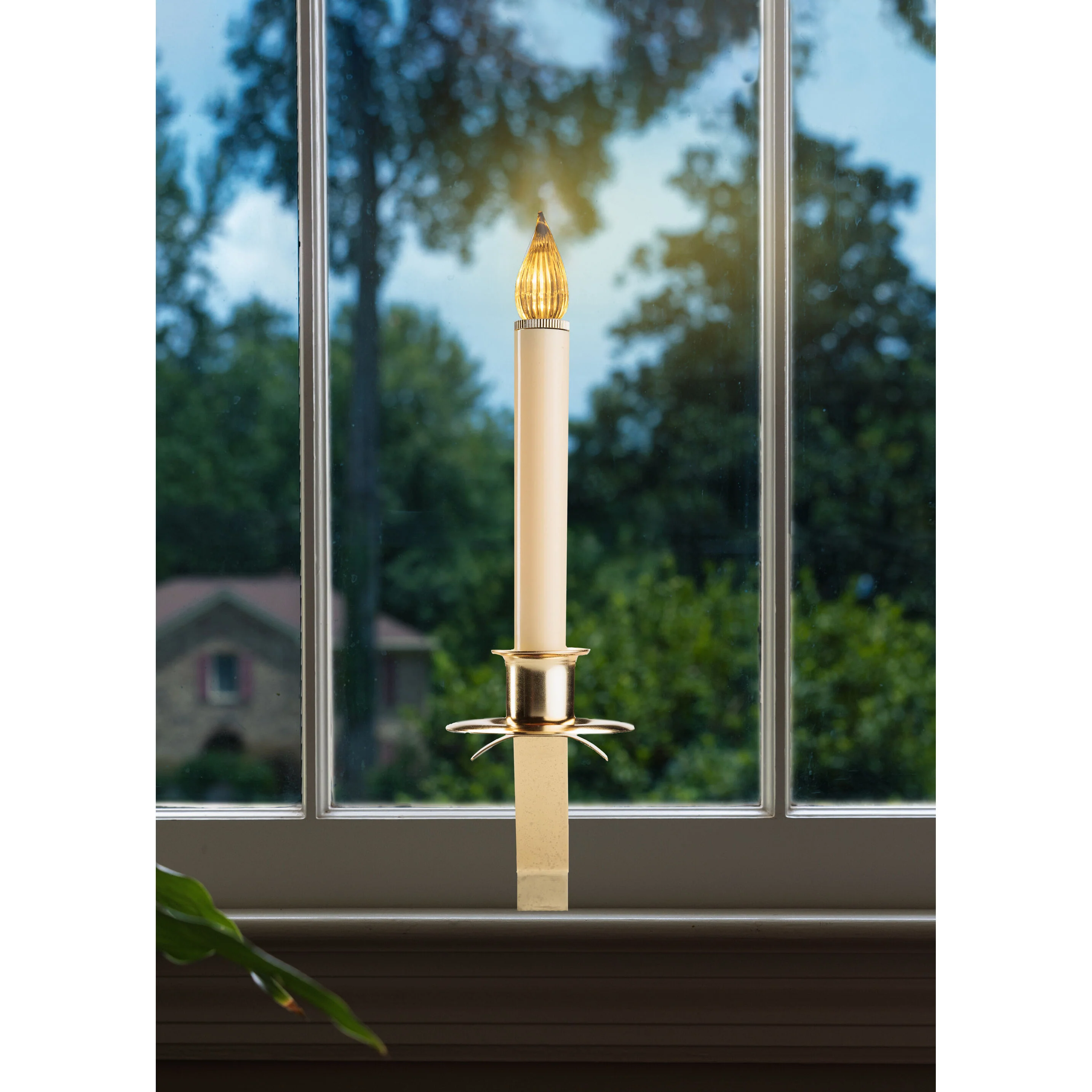 Cambridge Slant Bracket Brass LED Bulb Candle W/ Sensor, 12" (Set of 3) - Image 2