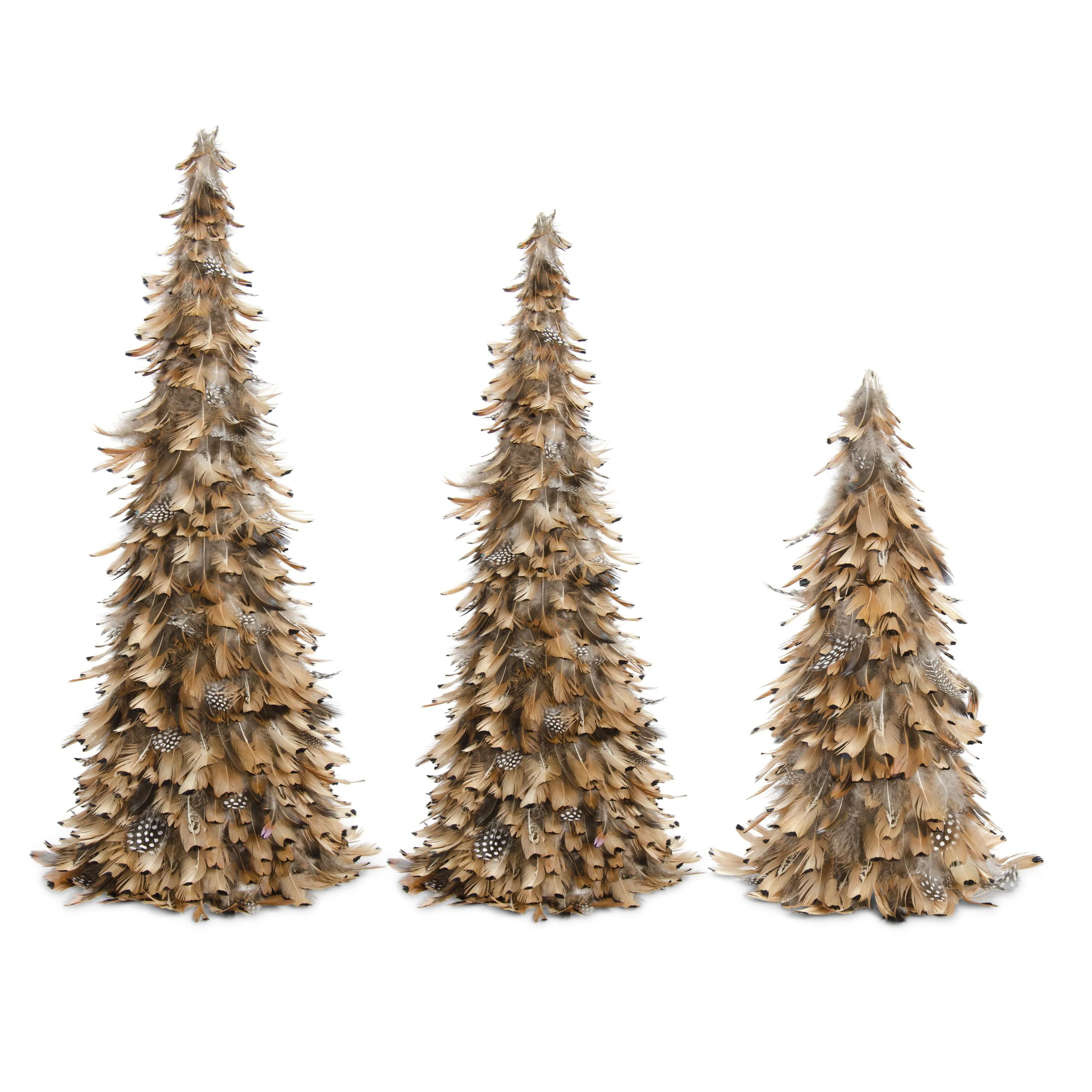 Camel Feathered Cone Trees (Set of 3)