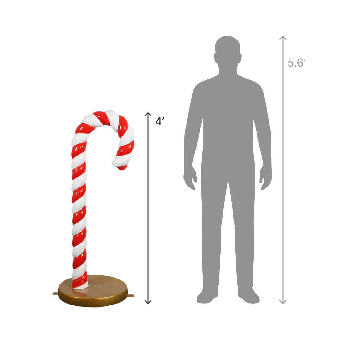 Large Fiberglass Candy Cane Decoration, 49" - Image 2