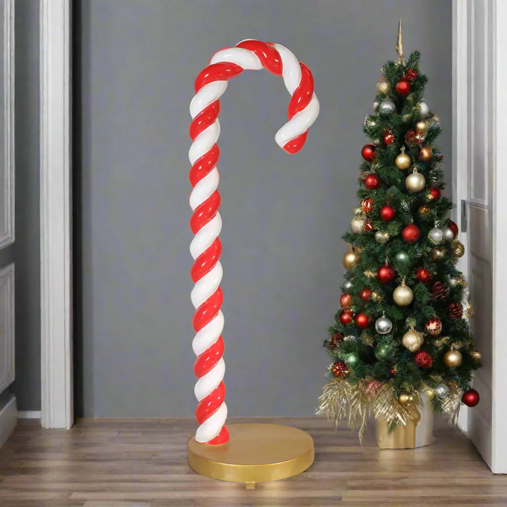 Large Fiberglass Candy Cane Decoration, 79"