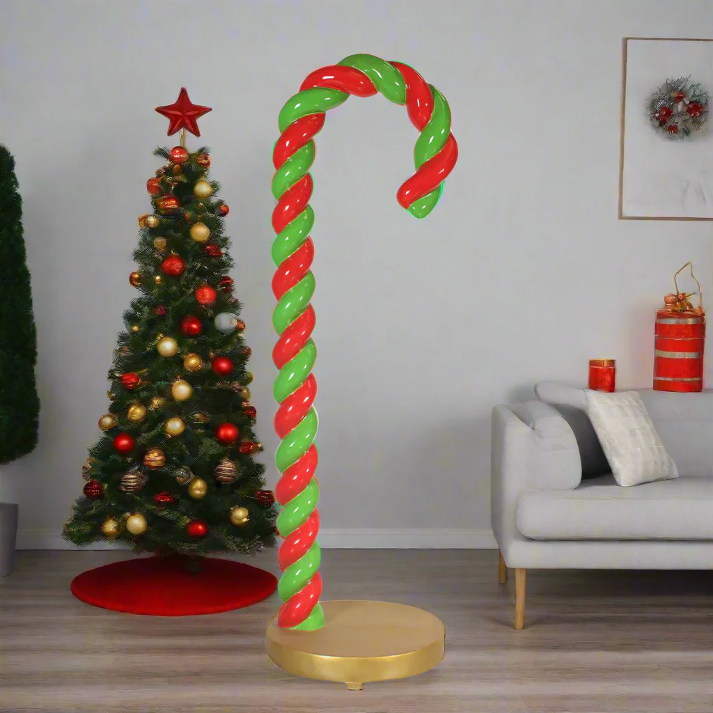 Large Fiberglass Candy Cane Decoration, 79" - Image 2