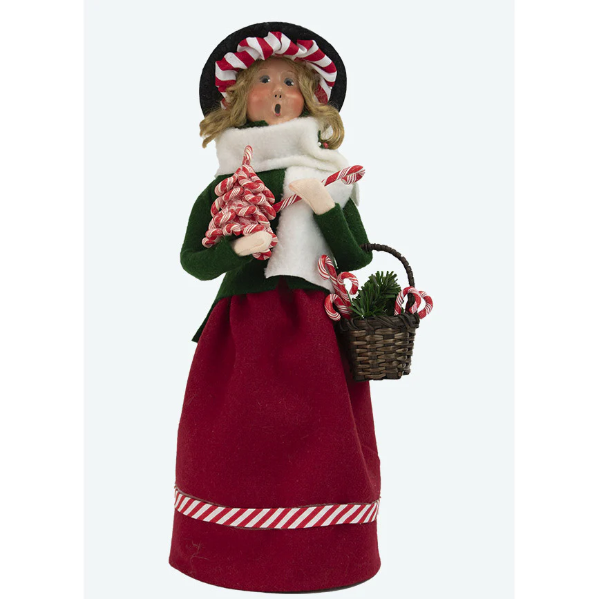 Candy Cane Lady Caroler Figurine, 13"