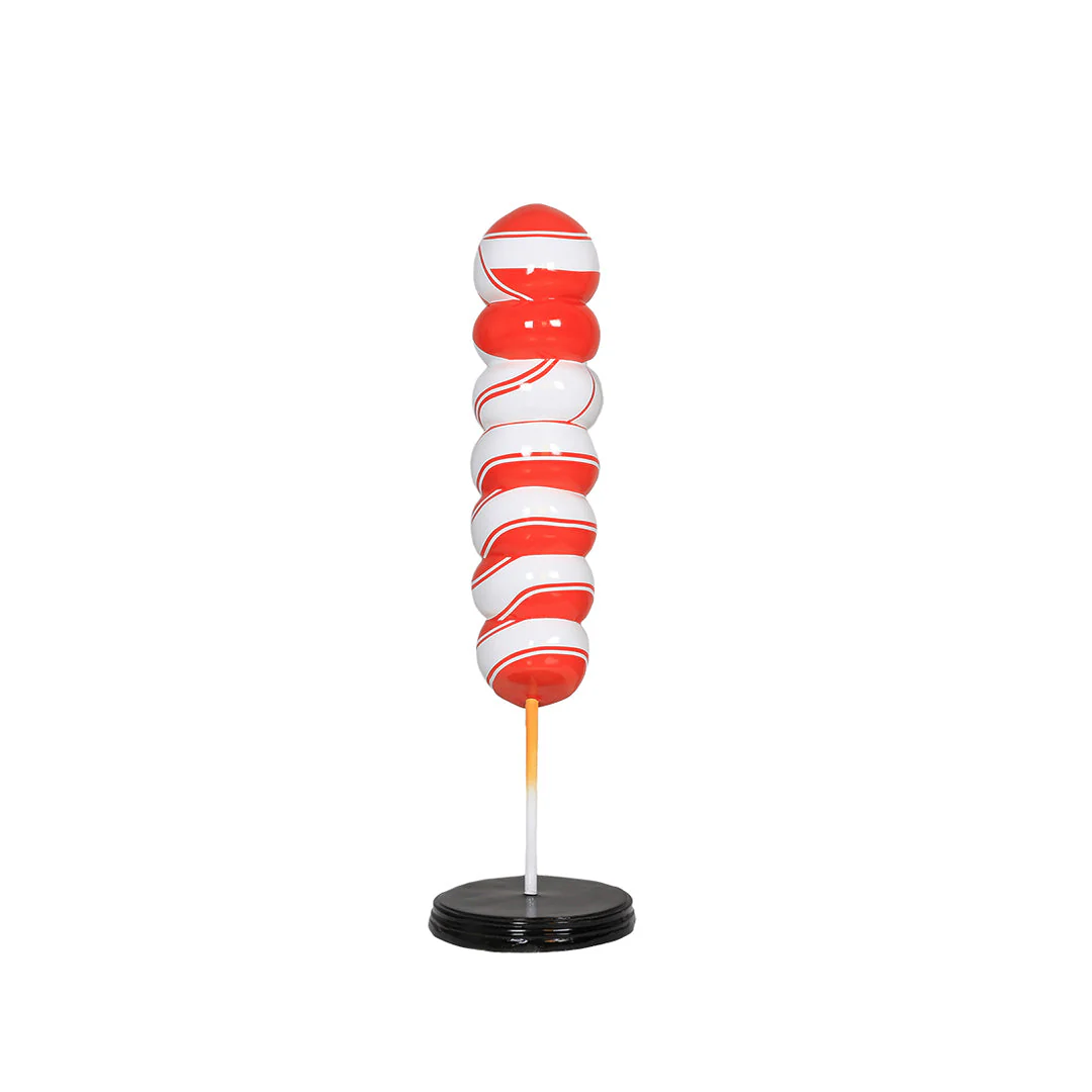 Large Red Fiberglass Candy Swirl Decoration, 47"