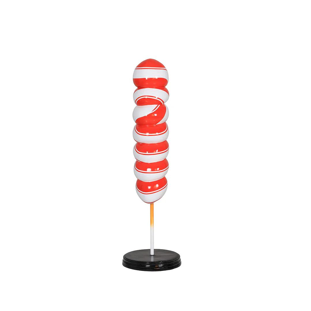 Large Red Fiberglass Candy Swirl Decoration, 47" - Image 4