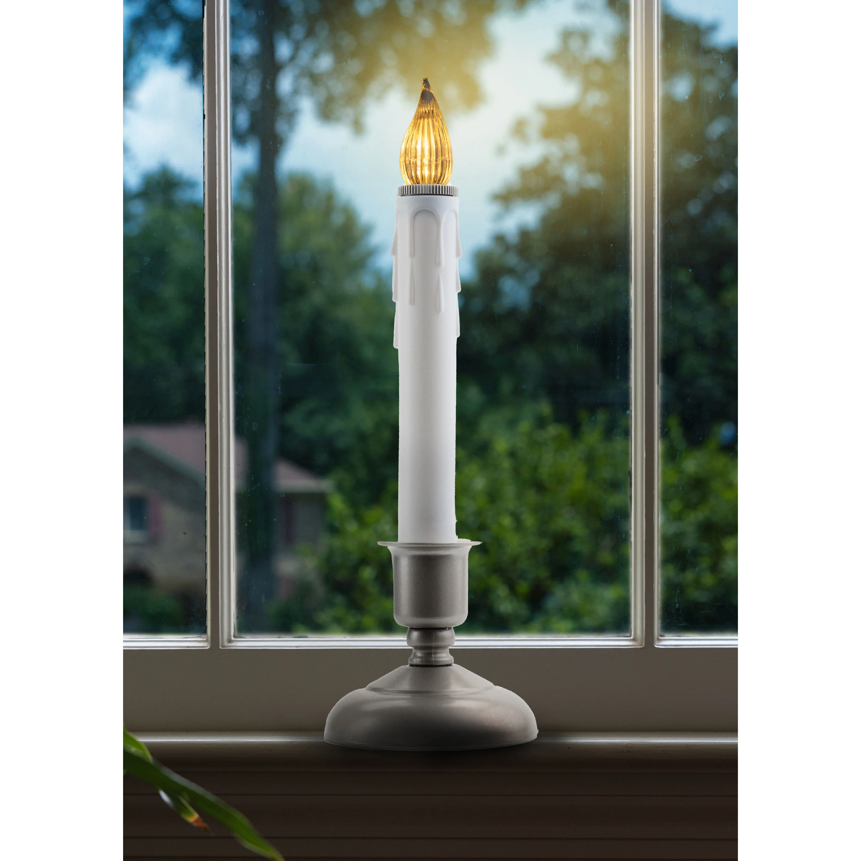 Cape Cod Pewter LED Bulb Candle W/ Timer, 9" (Set of 4) - Image 2